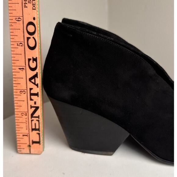 Eileen Fisher Inman Ankle Boots Black Suede Leather Women Sz 8 Career Witchy - Picture 7 of 16